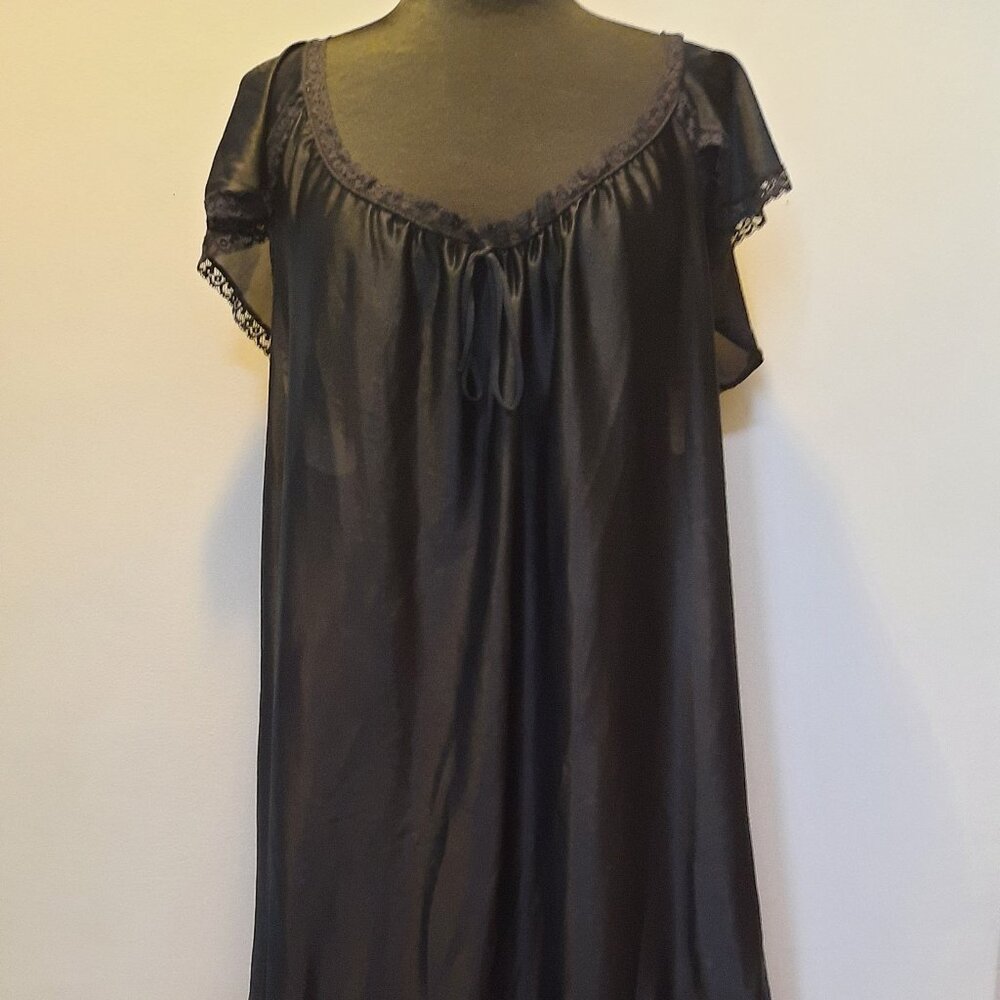 Plus Size Black Sheer Lingerie Nightgown